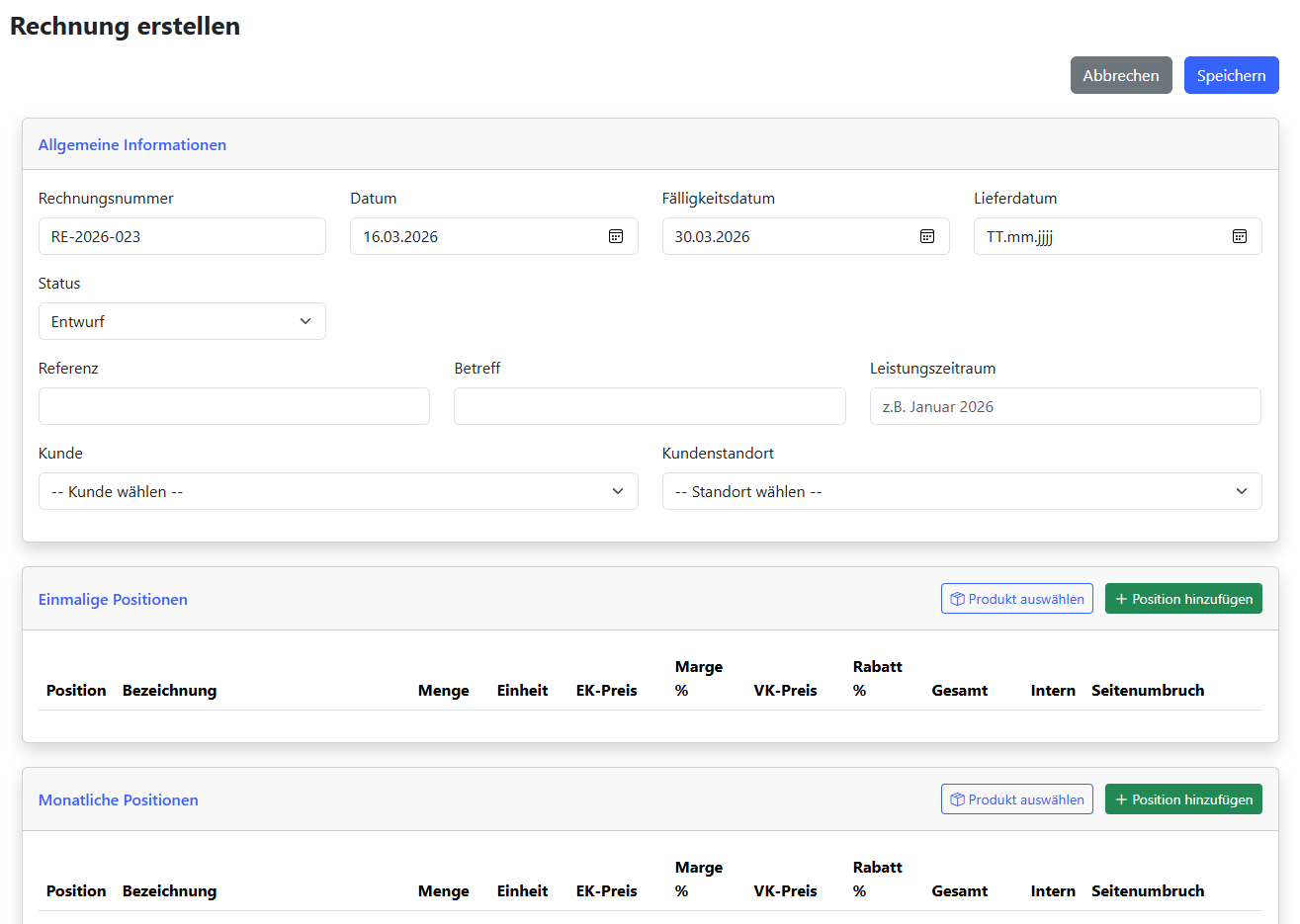 Faktura - Rechnungsrestellung
